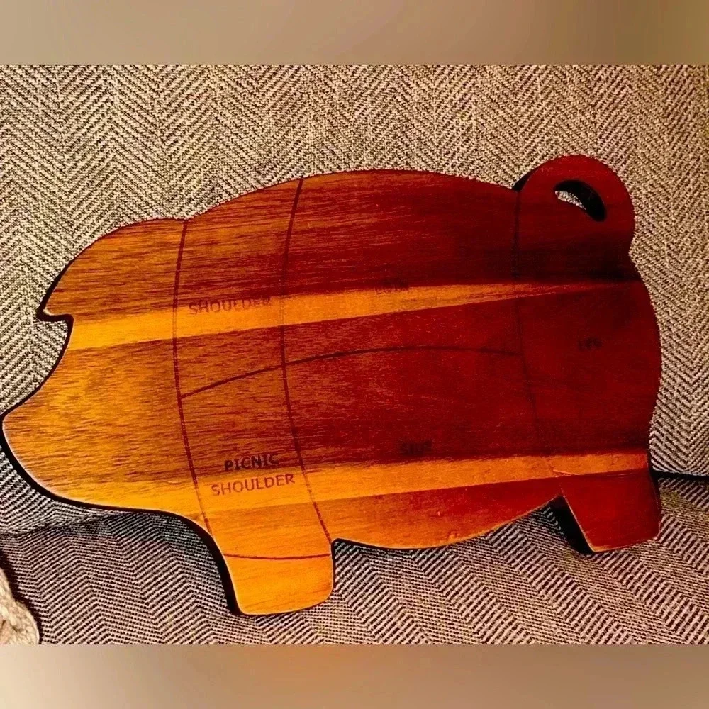 Celebrity Chef Paula Deen Pig Cuts & Serve Board Acacia Wood Cutting Board HTF